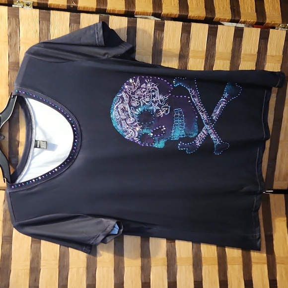 NWOT!  Custom diamond skull top goth - Picture 2 of 8